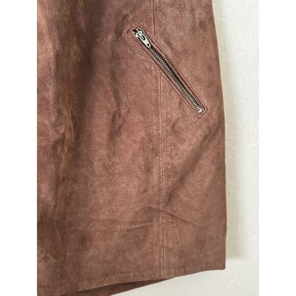 Blank NYC Brown Suede 100% Leather Mini Skirt Women's Size 28 - Picture 5 of 10